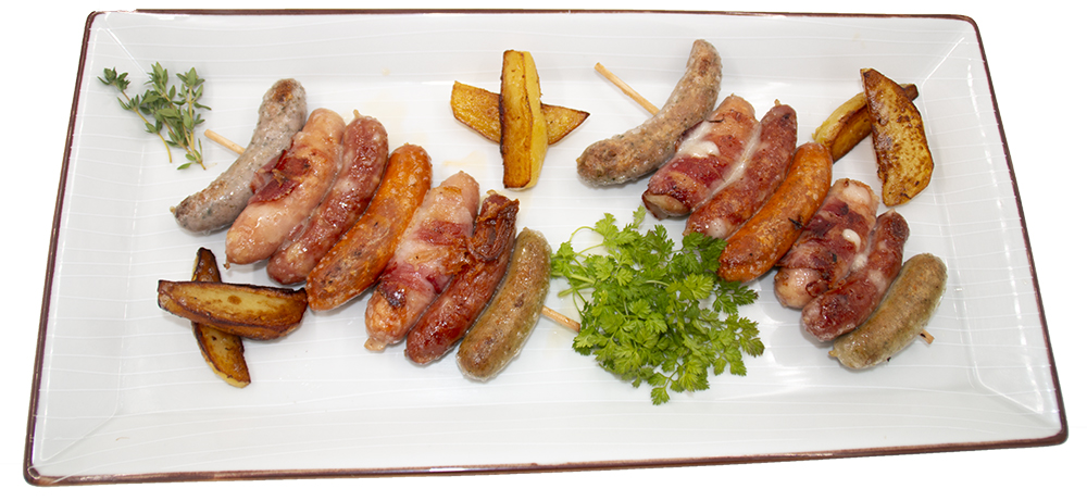 Grillwurst Spie�e am Teller