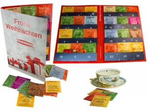 Tea Adventskalender mit 24 Bio Teesorten